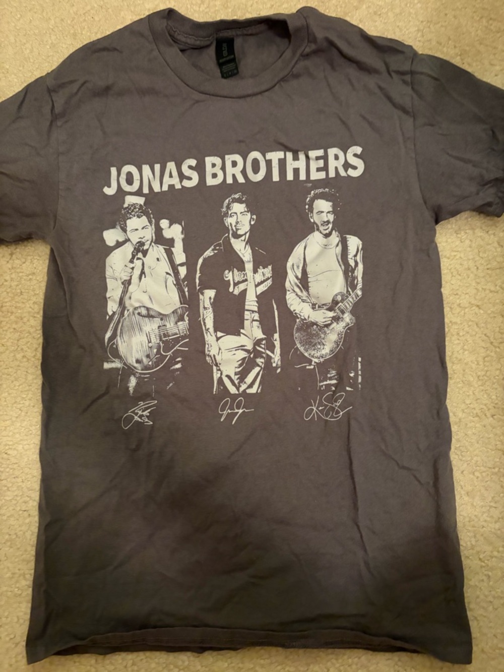 Gildan Jonas Brothers Graphic Tee in Charcoal